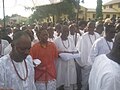 Folagbade Olateru Olagbegi III, Olowo of Owo (in the vest of red coral beads)