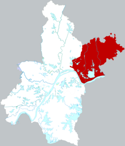 武漢市中の新洲区の位置
