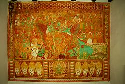 Gajendra Moksham mural at Krishnapuram palace