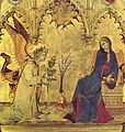 Simone Martini, L'anunciació, detall.