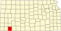 Locatie van Seward County in Kansas