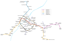 Netwerkkaart van de Metro van Brussel