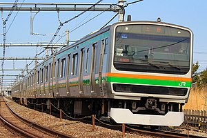 高崎線を走行するE231系1000番台 （2021年3月 行田駅 - 吹上駅間）