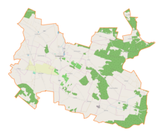 Mapa konturowa gminy Pierzchnica, po lewej znajduje się punkt z opisem „Maleszowa”