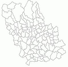 Mapa konturowa okręgu Prahova, blisko centrum po lewej na dole znajduje się punkt z opisem „Nedelea”