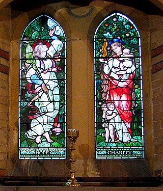 Stained glass window (left), St Margaret's Church, Hopton-on-Sea