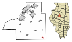 Location of Armington in Tazewell County, Illinois.