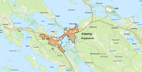 Det af Statistiska centralbyrån afgrænsede byområde Arjeplog med grænserne fra tätortsafgrænsningen i 2015