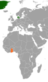 Location map for Denmark and Ghana.