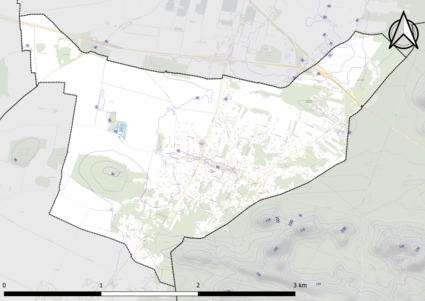 Carte montrant en couleurs le relief d'une commune