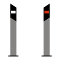 Reflexion posts (left and right) on two-way roads