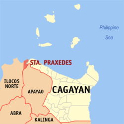 Mapa de Cagayan con Santa Praxedes resaltado