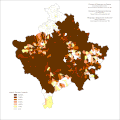 Distribution of Albanians on Kosovo and Metohija by settlements 1981.