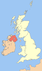 UK map of Northern Ireland