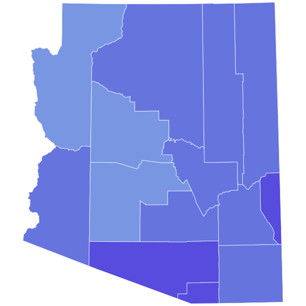 File:1982 Arizona gubernatorial election results map by county.svg