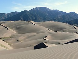 The tallest sand dunes in North America in Great Sand Dunes National Park and Preserve in southern Colorado