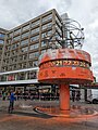 World Clock soiled by Last Generation activists with orange paint on 17 October 2023.