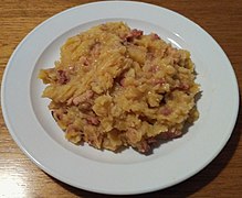 Mulgipuder, a national dish of Estonia made with potatoes, groats, and meat