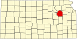 State map highlighting Wabaunsee County