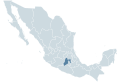 Locator map for the state of México within Mexico.