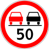 3.20.3 Overtaking is prohibited (overtaking vehicles, the speed of which is more than indicated on the sign, is prohibited)