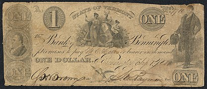 Recto Bank of Bennington (Vermont) 1 dollar 1840 urn-3 HBS.Baker.AC 1124444.jpeg