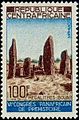 Image 11The Bouar Megaliths, pictured here on a 1967 Central African stamp, date back to the very late Neolithic Era (c. 3500–2700 BCE). (from Central African Republic)