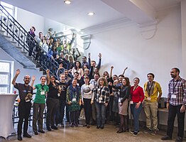 Group photo from the Eastern European Editathon in Goethe Institut