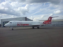 Fokker 100 der OLT Express Germany