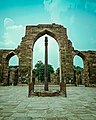 Iron Pillar of Delhi known for its rust-resistant composition of metals, c. 3rd–4th century CE.