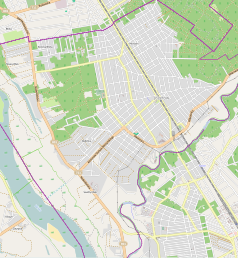 Mapa konturowa Józefowa, u góry znajduje się punkt z opisem „Michalin WKD”