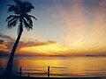泰國蘇梅島海灘日落的景色