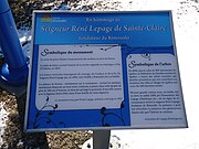 Plaque descriptive du monument René Lepage de Sainte-Claire