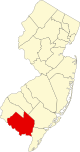 State map highlighting Cumberland County