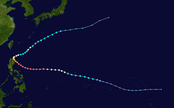 颱風艾雲的路徑圖