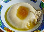 Asida, a traditional wheat-based dessert