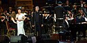 ☎∈ Song Zuying, Andrea Bocelli and Lang Lang (at the piano) performing Time to Say Goodbye at the East Meets West concert at London's Royal Albert Hall in June 2012.