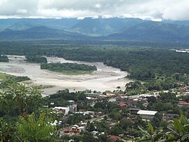 Villa Tunari wi Espíritu Santo River (upper richt) an San Mateo River