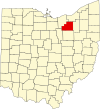 State map highlighting Medina County