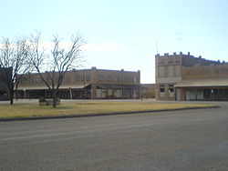 A row of buildings in Aspermont