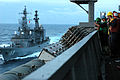 JS Yūgiri alongside USS Ronald Reagan on 17 March 2007.