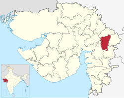 Location of district in Gujarat