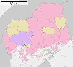 広島県立高陽東高等学校の位置（広島県内）