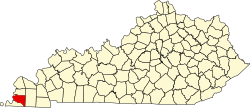 Karte von Hickman County innerhalb von Kentucky