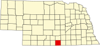 Map of Nebraska highlighting Franklin County