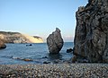 Blick nach Osten auf die als Nationalpark Petra tou Romiou geschützte Küste