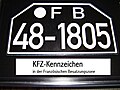 Licence plate from Baden, French occupation zone (motorcycle format)