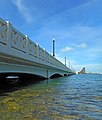 View from water level towards Miami Beach