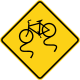 Bicycle slippery ahead