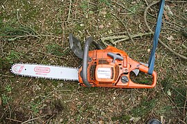 Chainsaw Husqvarna 135 near Třebíč, Třebíč District.jpg